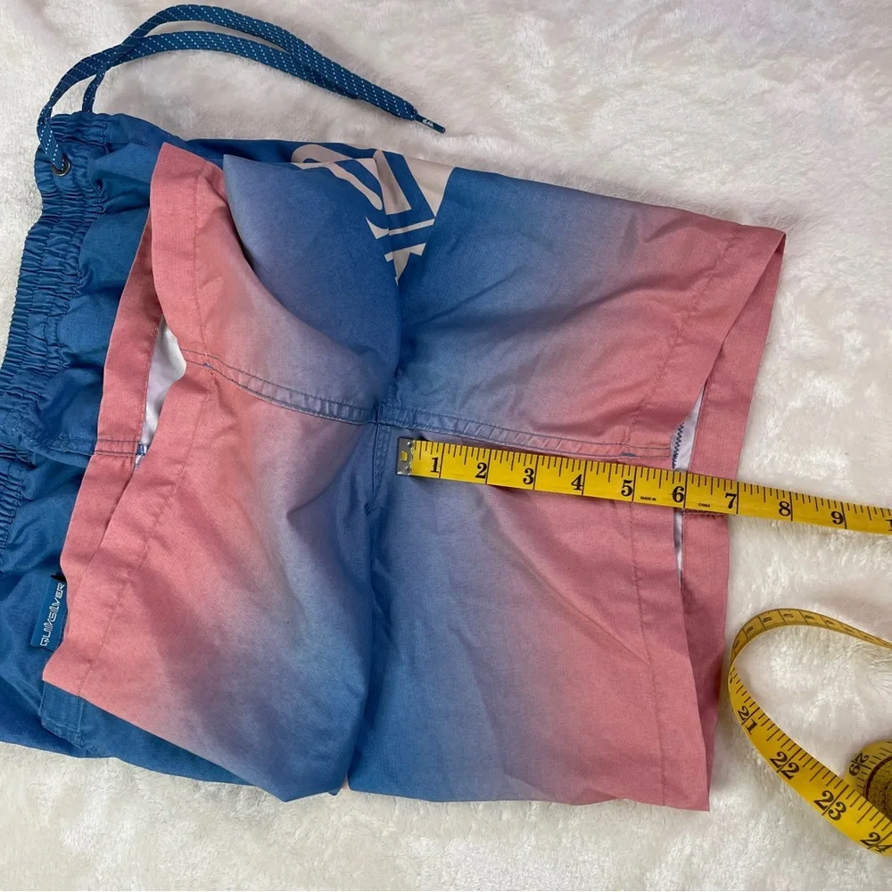 Quiksilver WordBlock Blue Pink Ombre Swim Shorts Size Large
